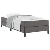 Vidaxl Konstrukcija postelje z vzmetnico Siva 100 x 200 cm blago