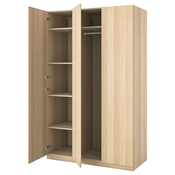 PAX / FORSAND Kombinacija garderobera, belo b. im. hrastovine/belo b. im. hrastovine, 150x60x236 cm