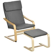 Homestar Fotel z naslonjalom za noge 665x80x99 cm Siva
