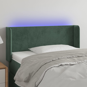 Vidaxl vidaXL Vzglavje postelje z LED diodo temno zeleno 103x16x78/88 cm žametno