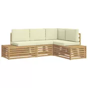 Set vanjskih sofa Bijela 213,5 x 154,5 x 73 cm Poliester