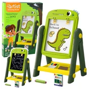 slomart LEAN TOYS Dvostranska magnetna tabla za pisanje, Dinozaver, zelena