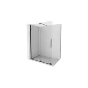 Mexen Velar Drsna tuš stena Walk-in 140 x 200 cm, prozorna 8 mm, črna - 871-140-000-03-70
