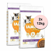 Iams Dog Puppy Small Medium Breed Chicken 2x12 kg
