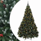 Vidaxl Umetno božično drevesce zeleno z bučkami 180 cm 300 LED