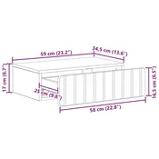 Vidaxl Stenska stranska miza Siva Sonoma 59 x 34,5 x 17 cm