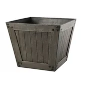 Galicja Madera kvadratni rjav cvetlični lonček iz imitacije lesa 31 cm