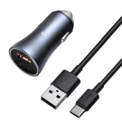 Baseus Golden Contactor Pro auto punjač USB-C/USB-A 40W PD QC 4+SCP FCP AFC+kabel