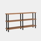 Hanah Home Raca Crna polica za knjige 150x74.9x35cm, Smeda