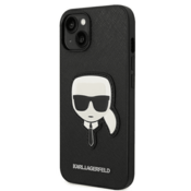 Karl Lagerfeld Originalen ovitek iPhone 14 6.1 - Karls Head - črna zaščita - KLHCP14SSAPKHK