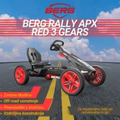 BERG Rally APX Red 3 Gears – otroški gokart – 4-12 let – 3 prestave – LED Luči