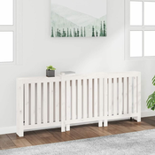 shumee vidaXL Pokrov za radiator bela 210x21x85 cm trdna borovina