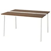 MITTZON Konferenčna miza, orehov furnir/bela, 140x108x75 cm