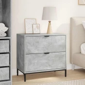 vidaXL Nočna omarica Betonsko siva 63.5 x 36 x 61 cm Konstruiran les