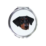 Doberman, Dobermann - ogledalo s fotografijo in geometrijskim napisom