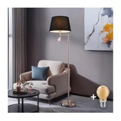 BRILAGI - LED Podna lampa CERIA 1xE27/60W/230V + LED/2,1W mat hrom/crna