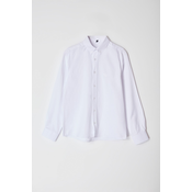 Trendyol White Extra Slim Fit Oxford Shirt with Embroidery Detail