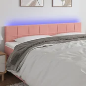 LED uzglavlje ružicasto 160x5x78/88 cm baršunasto