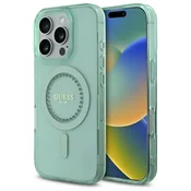 shumee Ovitek Guess z okrasnimi kamni MagSafe za iPhone 16 Pro Max zelen