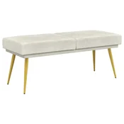 Vidaxl Dvojna klop Krem 120 x 45 x 46 cm Žamet