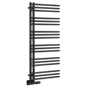 POSEIDON bathroom radiator 450x1140mm, black matt - Črna mat barva - 450x1140 mm - Aqualine - POSEIDON - 24 - Jeklo - Oblika E - Oblika E - 450 - 1140 - 3.7 - 14