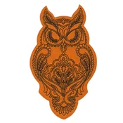 shumee Našitek Velika Sova, Orličasta Sova - oranžen - Podloga za likanje/toplotno varjenje - Vezen našitek/značka/emblem