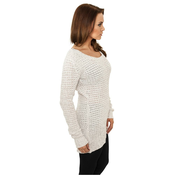 Womens Sweater with Long Wide Neckline UC - White