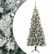 Vidaxl Umetna božična jelka z bučko 210 cm 300 LED Toplo bela