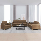 vidaXL vidaXL Sedežna garnitura z blazinami 3-delna rjavo blago, (20922760)