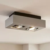 Arcchio reflektor Vince, 25 cm, 2 luči, srebrn, GU10 - Hodnik - Sodobni - srebrno siva - Aluminij