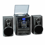 Auna Franklin DAB+, stereo sistem, gramofon, predvajalnik 3 CD-jev, BT, predvajalnik kaset, AUX, vhod USB (HF-632P Titan)