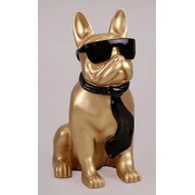 Casa Padrino luxury decorative figure bulldog dog gold/black H. 65 cm - Resin decorative sculpture - Living room decoration - Luxury decorative animal figure