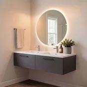Skye Decor Set kupatilskog ormarica sa umivaonikom i ogledalom, 2 dela, Antracit