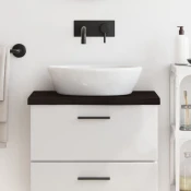 vidaXL Kopalniški pult temno siv 60x30x4 cm obdelan trden les