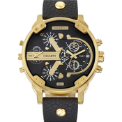 Moška ročna ura Cagarny Mr. Big Black/Gold Leather