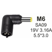 NPC-SA09 (M6) Gembird konektor za punjac 60W-19V-3.16A, 5.5x3.0mm PIN