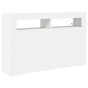 Vidaxl Strani šal z LED lučmi Bela 116 x 30 x 75 cm Konstruiran les