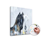 Slikanje po številkah HORSE MAJESTY | nizka težavnost - 50x50 cm - raztegnjeno platno na okvirju