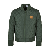 Boys Diamond Quilt Nylon Jacket Olive