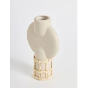 Aberto Design Vaza Cylinder Terracota, 8x28x17 cm, Krem