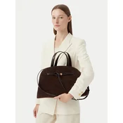 Tory Burch Ročna torba Romy Suede Bauletto 183363 Temno rjava