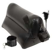 Dark Magic Inflatable Love Cushion for Couples with Cuffs Black