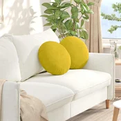 Jastucici za sjedenje 2 pcs Žuta O 40 x 13 cm Baršun