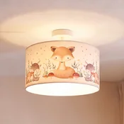 Duolla Otroška stropna svetilka Kids Print, pisana/bela, O 35 cm, iz tkanine - otroška soba - barvito, belo - Tkanine/tekstil
