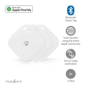 Nedis BTTAG10WT3 - Iskalnik ključev Apple||z baterijo|3x CR2032 | BT 5.1 |življenjska doba baterije do:1leta|bela | 3Ks