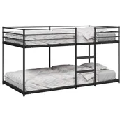 vidaXL Dvoposteljna postelja brez vzmetnice črna 75x190 cm jeklo