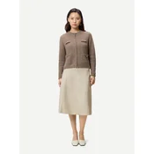 GOBI Cashmere Pletena jopa Textured Knit Cashmere Jacket-Style Cardigan temno siva