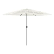 Vidaxl Vrtni senčnik z jeklenim drogom bel 300x200x250 cm