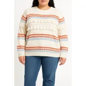 Plus size pulover z resicami, bela