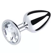 Srednji metalni analni dildo sa belim dijamantom